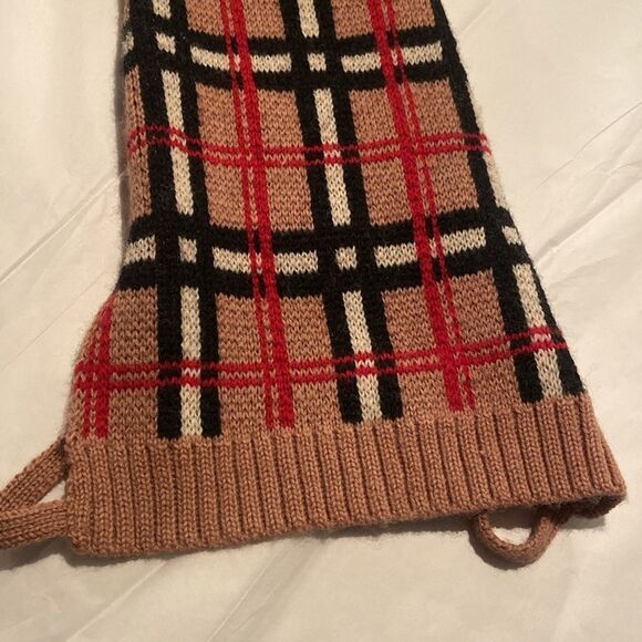 Preppy Dog Fashion Tanner & Dash Tartan Plaid Knit Dog Sweater - Picture 3 of 6